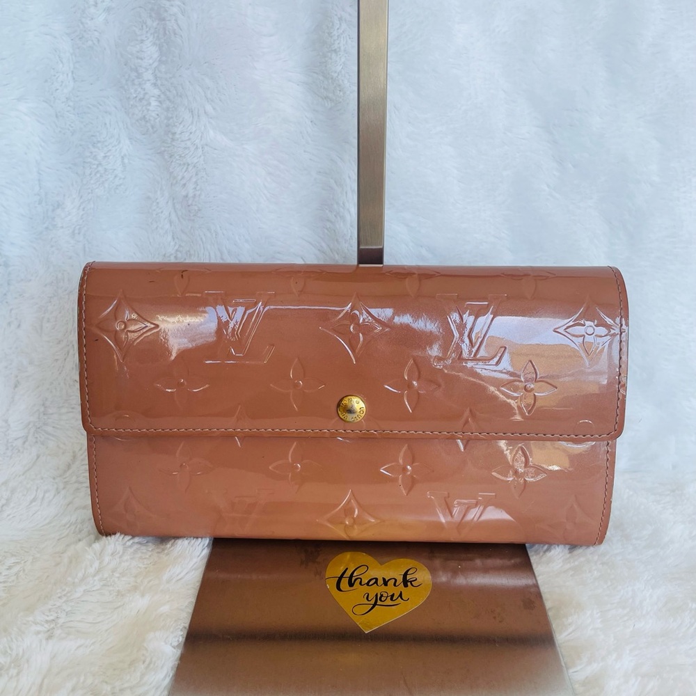 Louis Vuitton Sarah Vernis Long Wallet Caramel TR4172
